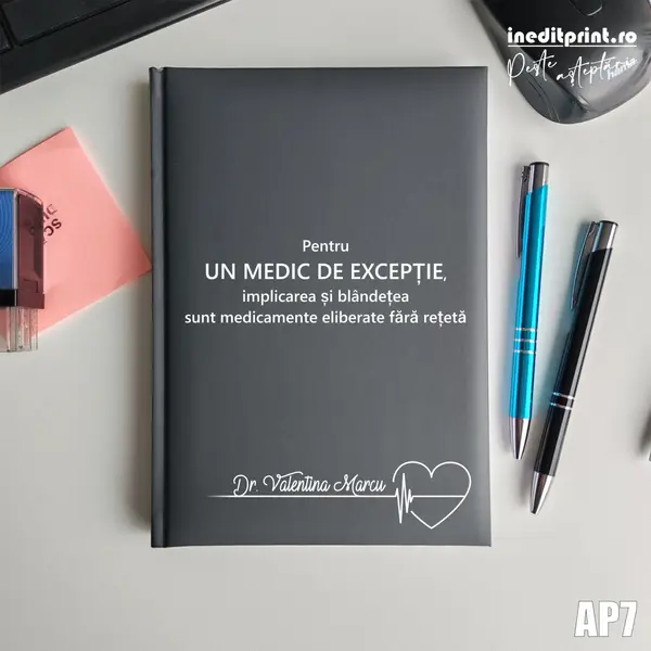 Agenda personalizata 2026 Medic de exceptie AP7 NEDATATA RT, Gri