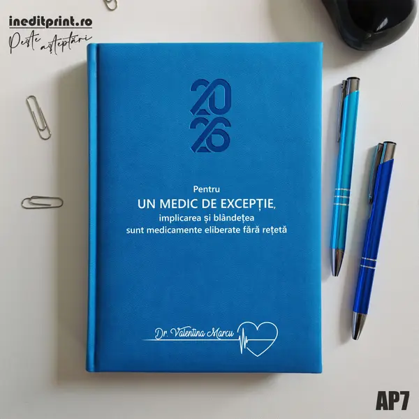 Agenda personalizata 2026 Medic de exceptie AP7 STANDARD HT2, ALBASTRU DESCHIS