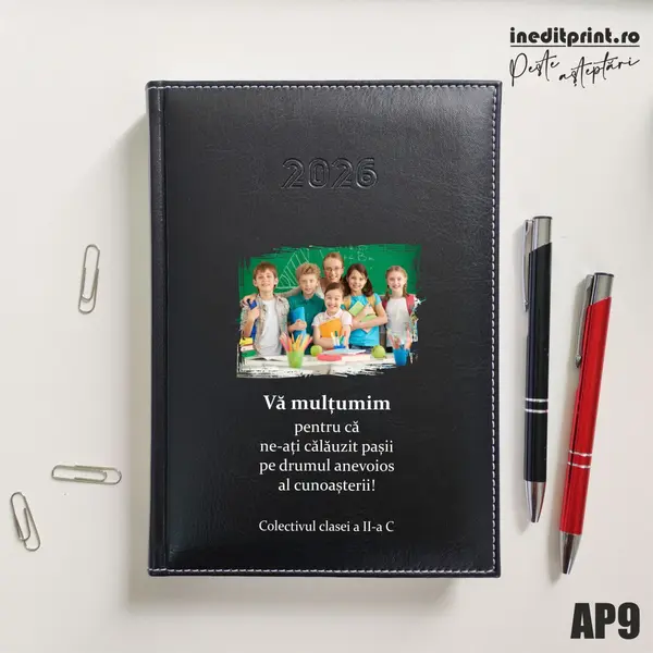 Agenda personalizata 2026 Multumiri AP9 DELUXE H, Corinaldo Negru