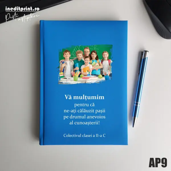 Agenda personalizata 2026 Multumiri AP9 NEDATATA RT, Bleu