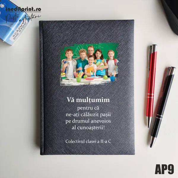 Agenda personalizata 2026 Multumiri AP9 NEDATATA RT, Gri-Adria