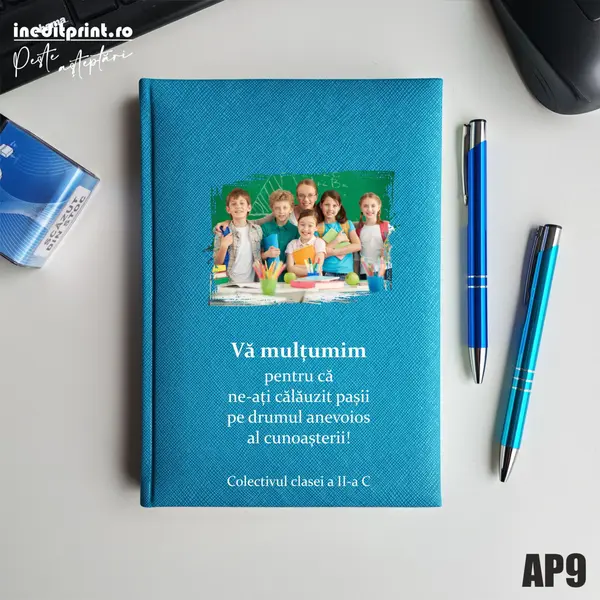 Agenda personalizata 2026 Multumiri AP9 NEDATATA RT, Turcoaz-Adria