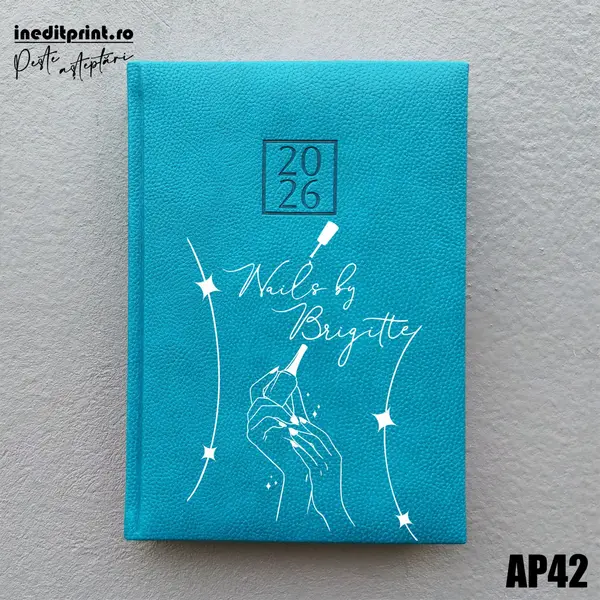 Agenda personalizata 2026 Nails By AP42 DELUXE H, Edolo Turcoaz