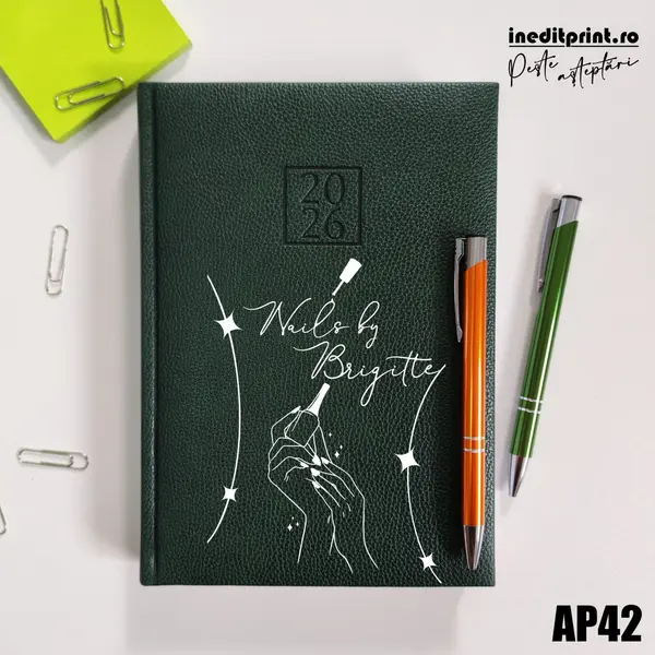 Agenda personalizata 2026 Nails By AP42 DELUXE H, Edolo Verde