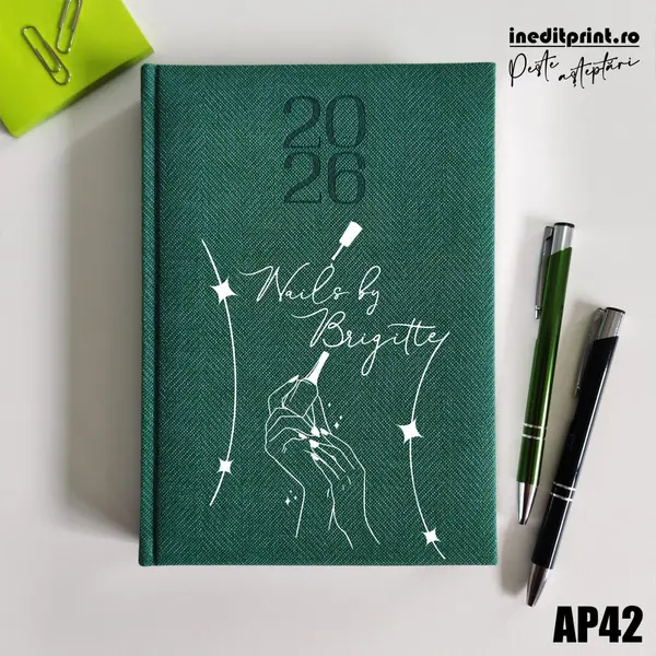 Agenda personalizata 2026 Nails By AP42 DELUXE PREMIUM, Bard Verde