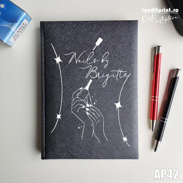 Agenda personalizata 2026 Nails By AP42 NEDATATA RT, Gri-Adria