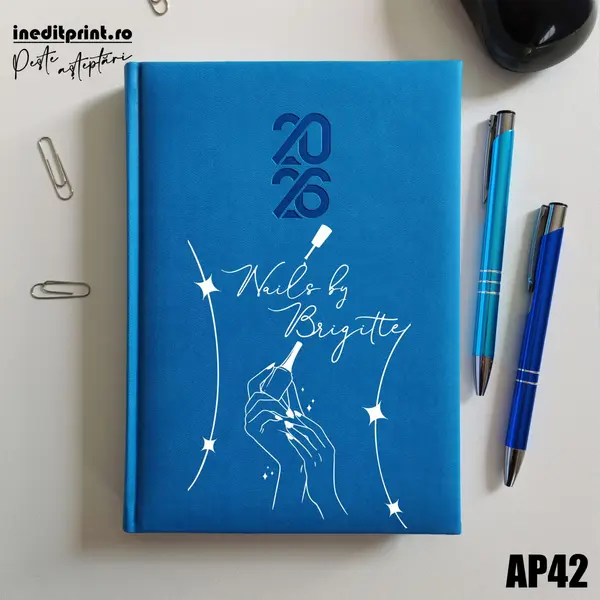 Agenda personalizata 2026 Nails By AP42 STANDARD HT2, ALBASTRU DESCHIS