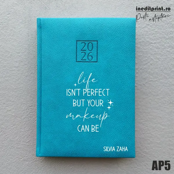 Agenda personalizata 2026 Perfect makeup AP5 DELUXE H, Edolo Turcoaz