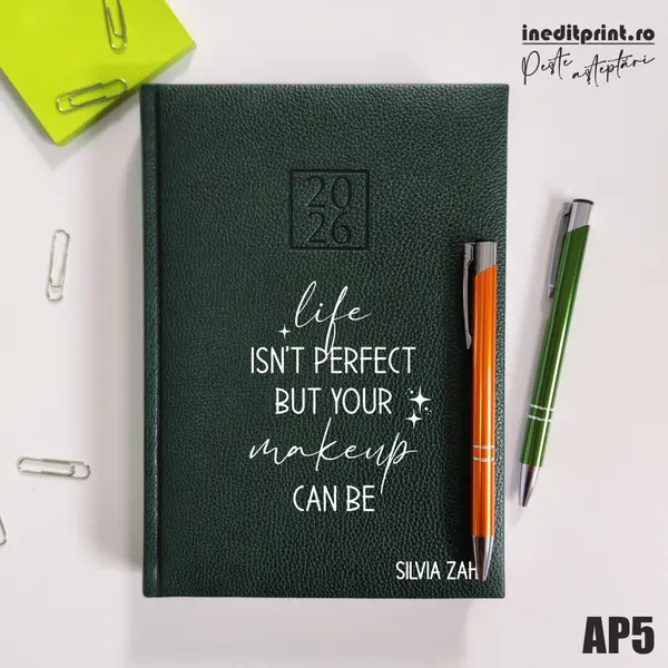 Agenda personalizata 2026 Perfect makeup AP5 DELUXE H, Edolo Verde