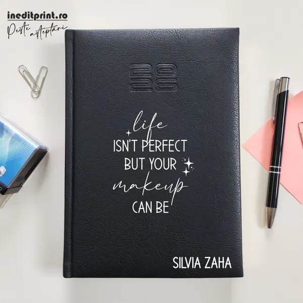 Agenda personalizata 2026 Perfect makeup AP5 DELUXE PREMIUM, Chiavenna Negru