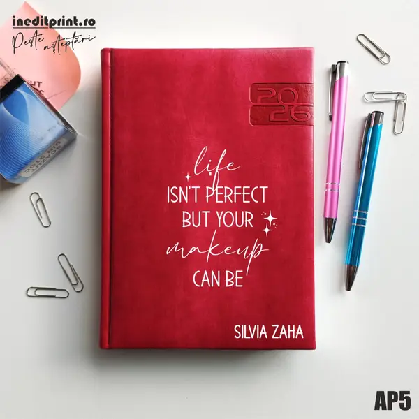 Agenda personalizata 2026 Perfect makeup AP5 DELUXE PREMIUM, Narni Fucsia