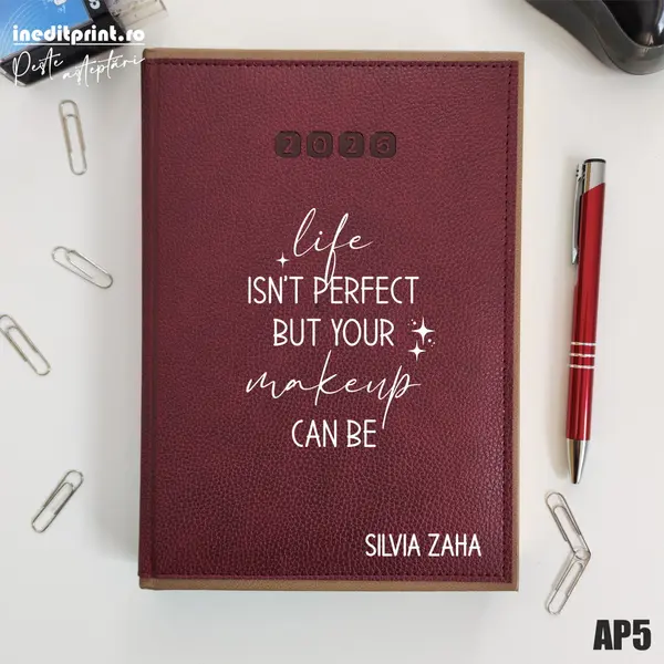 Agenda personalizata 2026 Perfect makeup AP5 DELUXE PREMIUM, Alghero Bordo