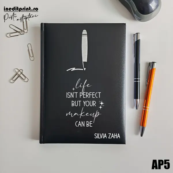 Agenda personalizata 2026 Perfect makeup AP5 NEDATATA H, NEGRU