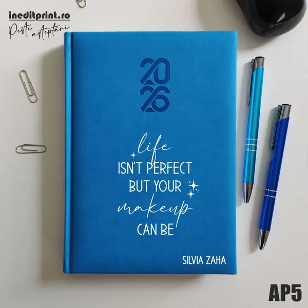 Agenda personalizata 2026 Perfect makeup AP5 STANDARD HT2, ALBASTRU DESCHIS