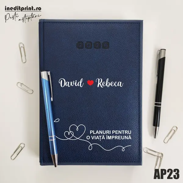 Agenda personalizata 2026 Planuri AP23 DELUXE PREMIUM, Alghero Albastru
