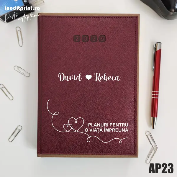Agenda personalizata 2026 Planuri AP23 DELUXE PREMIUM, Alghero Bordo