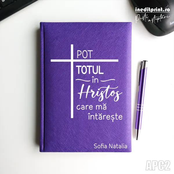 Agenda personalizata 2026 Pot totul in Hristos APC2 NEDATATA RT, Mov-Adria