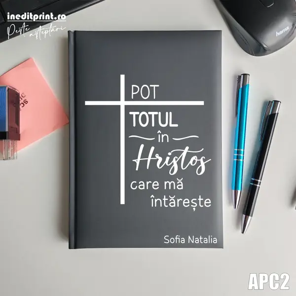 Agenda personalizata 2026 Pot totul in Hristos APC2 NEDATATA RT, Gri