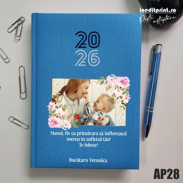 Agenda personalizata 2026 Primavara AP28 Datata C, Turcoaz