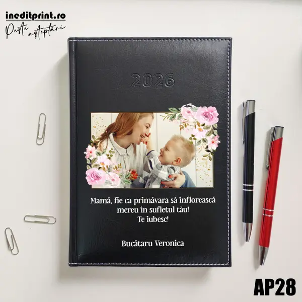 Agenda personalizata 2026 Primavara AP28 DELUXE H, Corinaldo Negru