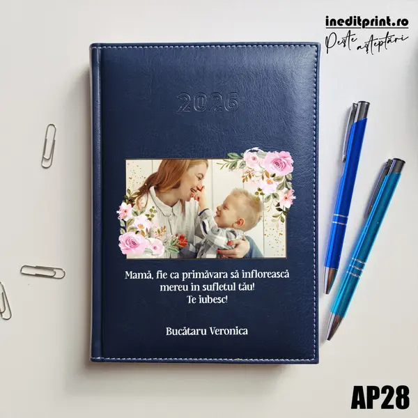 Agenda personalizata 2026 Primavara AP28 DELUXE H, Corinaldo Albastru
