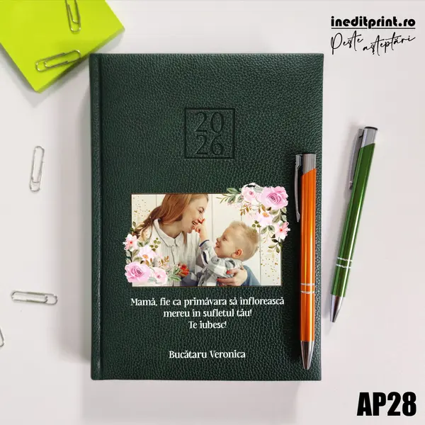 Agenda personalizata 2026 Primavara AP28 DELUXE H, Edolo Verde