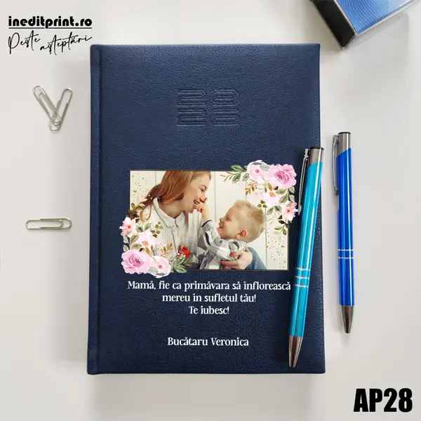 Agenda personalizata 2026 Primavara AP28 DELUXE PREMIUM, Chiavenna Albastru
