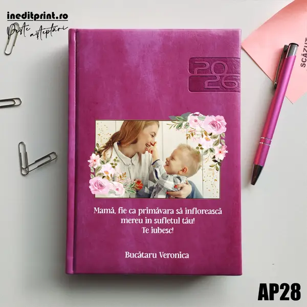Agenda personalizata 2026 Primavara AP28 DELUXE PREMIUM, Narni Purpuriu