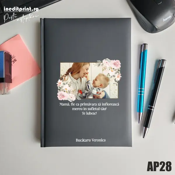 Agenda personalizata 2026 Primavara AP28 NEDATATA RT, Gri