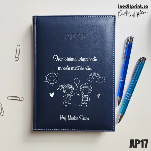 Agenda personalizata 2026 Profesoara AP17 DELUXE H, Corinaldo Albastru