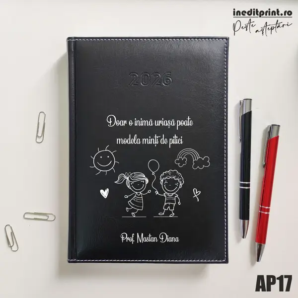 Agenda personalizata 2026 Profesoara AP17 DELUXE H, Corinaldo Negru