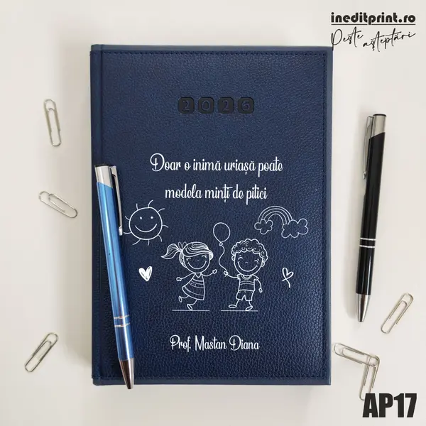 Agenda personalizata 2026 Profesoara AP17 DELUXE PREMIUM, Alghero Albastru