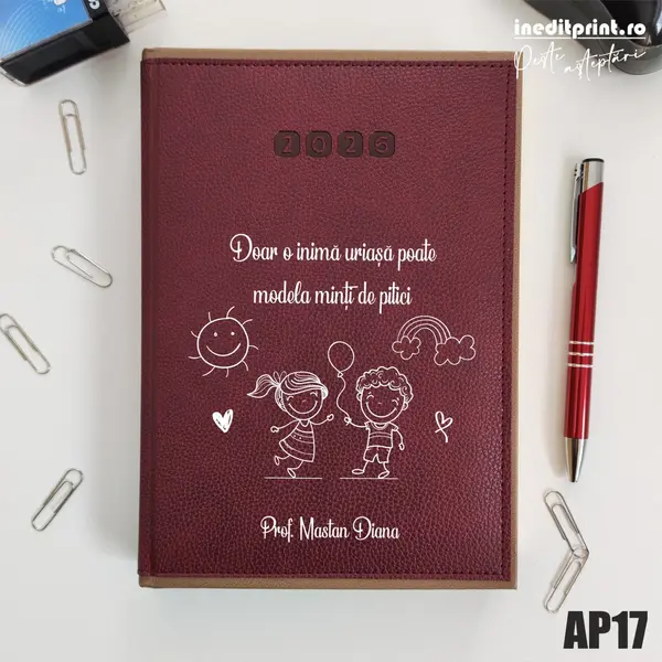 Agenda personalizata 2026 Profesoara AP17 DELUXE PREMIUM, Alghero Bordo