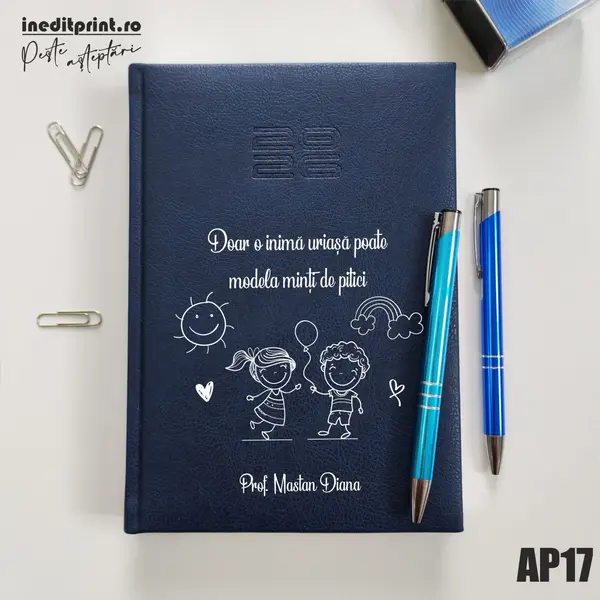 Agenda personalizata 2026 Profesoara AP17 DELUXE PREMIUM, Chiavenna Albastru