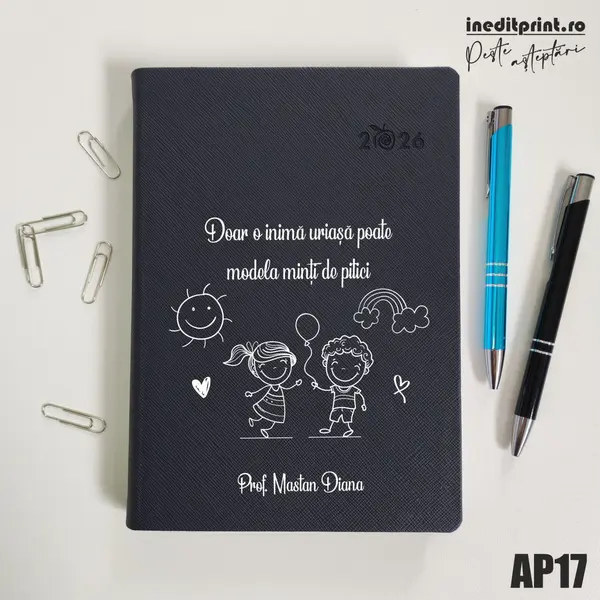 Agenda personalizata 2026 Profesoara AP17 DELUXE PREMIUM, Ortisei Albastru
