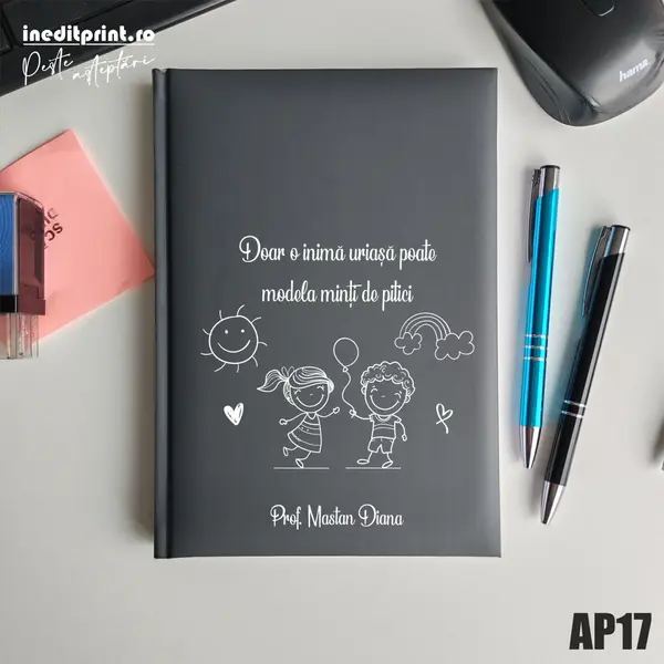Agenda personalizata 2026 Profesoara AP17 NEDATATA RT, Gri