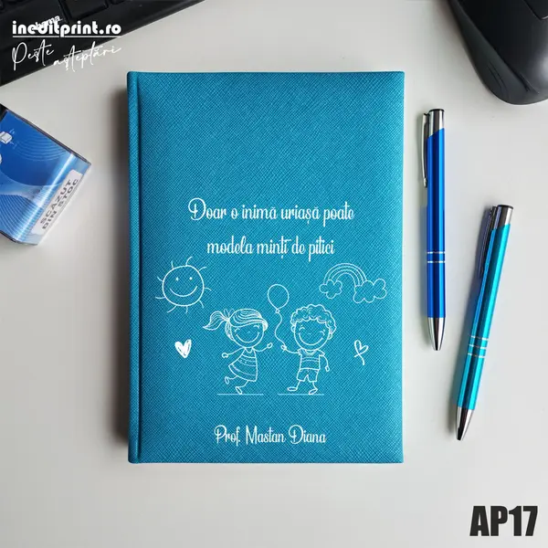 Agenda personalizata 2026 Profesoara AP17 NEDATATA RT, Turcoaz-Adria