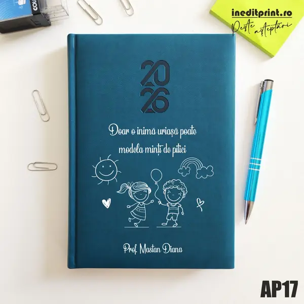 Agenda personalizata 2026 Profesoara AP17 STANDARD HT2, Albastru Petrol