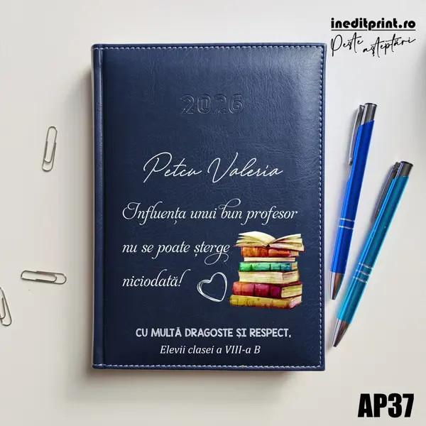Agenda personalizata 2026 Profesor AP37 DELUXE H, Corinaldo Albastru