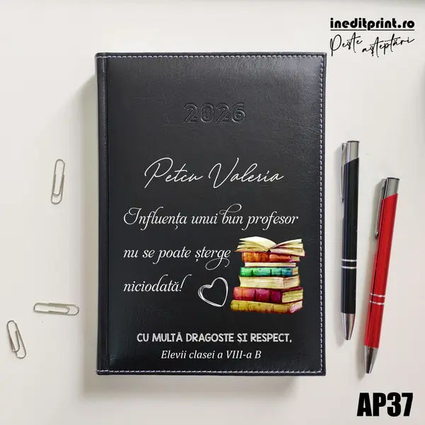 Agenda personalizata 2026 Profesor AP37 DELUXE H, Corinaldo Negru