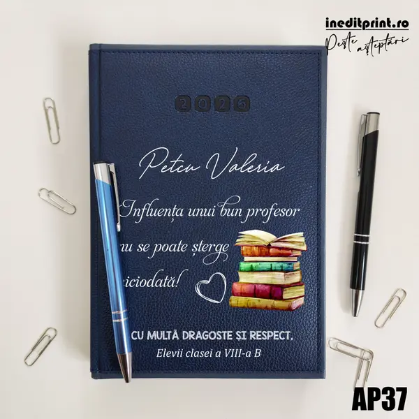 Agenda personalizata 2026 Profesor AP37 DELUXE PREMIUM, Alghero Albastru