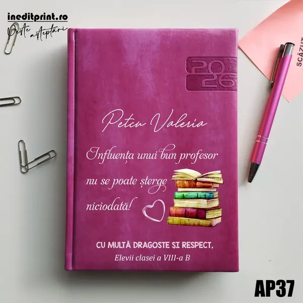 Agenda personalizata 2026 Profesor AP37 DELUXE PREMIUM, Narni Purpuriu