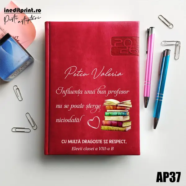 Agenda personalizata 2026 Profesor AP37 DELUXE PREMIUM, Narni Fucsia