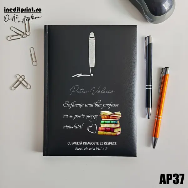 Agenda personalizata 2026 Profesor AP37 NEDATATA H, NEGRU