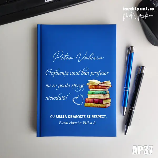 Agenda personalizata 2026 Profesor AP37 NEDATATA RT, ALBASTRU