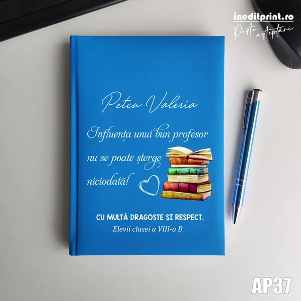 Agenda personalizata 2026 Profesor AP37 NEDATATA RT, Bleu