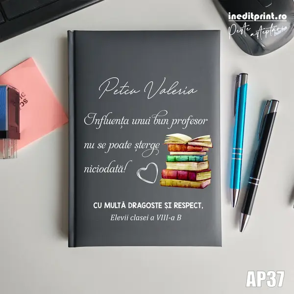 Agenda personalizata 2026 Profesor AP37 NEDATATA RT, Gri