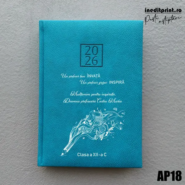 Agenda personalizata 2026 Profesor grozav AP18 DELUXE H, Edolo Turcoaz