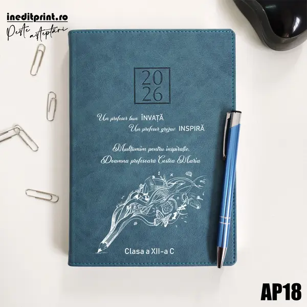 Agenda personalizata 2026 Profesor grozav AP18 DELUXE PREMIUM, Chianti Verde Cyprus