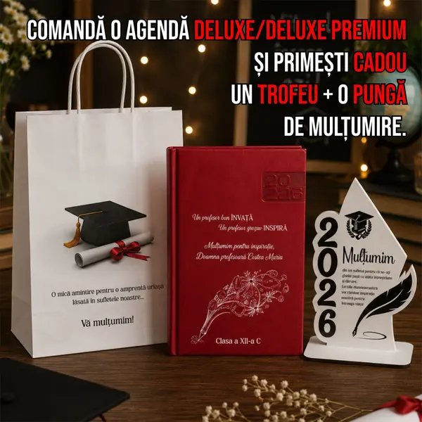 Agenda personalizata 2026 Profesor grozav AP18 DELUXE PREMIUM, Narni Fucsia